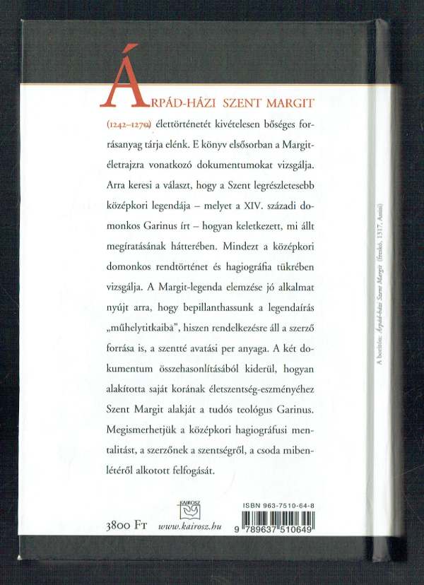 Árpád-házi Szent Margit és a domonkos hagiográfia Deák Viktróia Hedvig